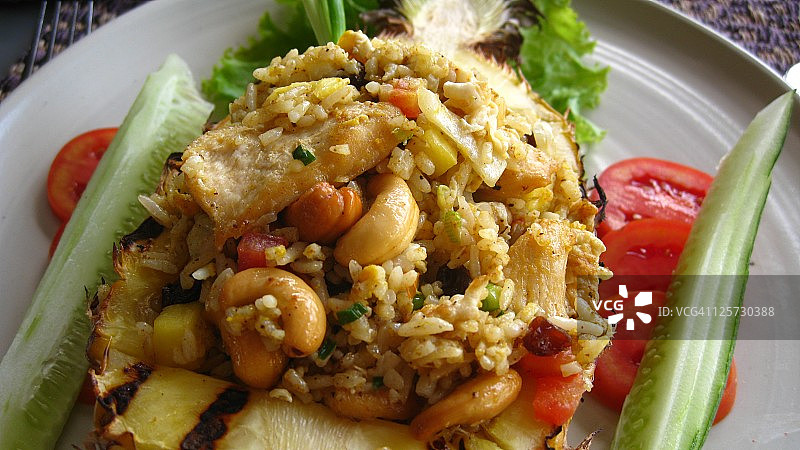 腰果炸菠萝饭图片素材