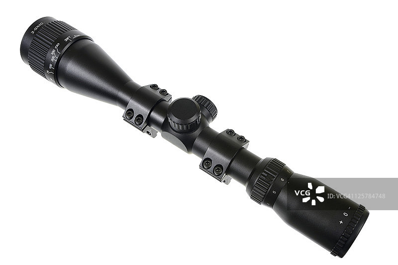 带支架的伸缩步枪瞄准镜图片素材
