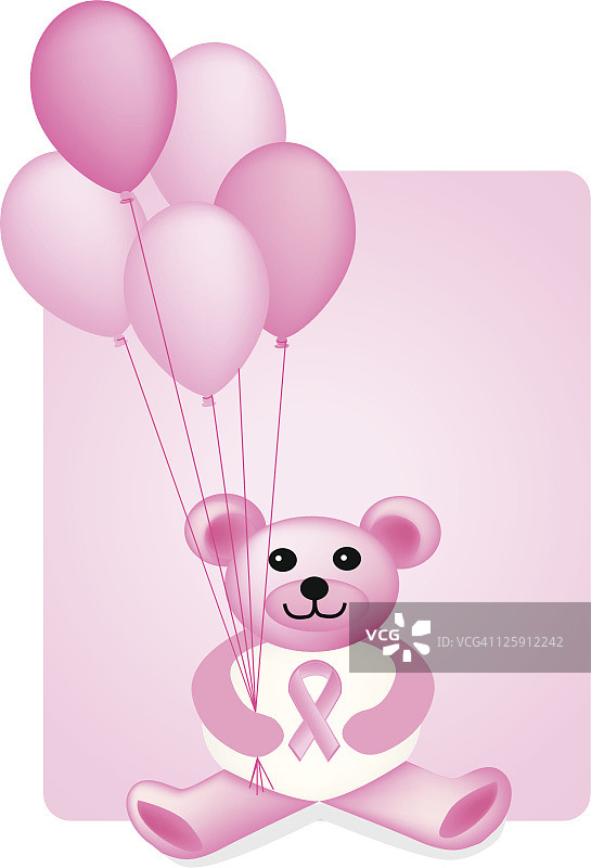 乳腺癌防治泰迪熊图片素材