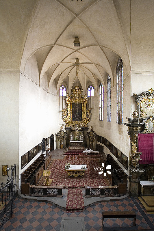 弗拉迪斯瓦夫大厅，由贝内迪克特·里德建造，是中世纪布拉格最大的大厅，位于捷克共和国布拉格图片素材