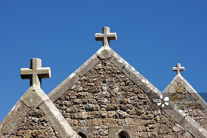 圣布雷拉德教堂屋顶细节，位于海峡群岛泽西岛圣布雷拉德湾图片素材
