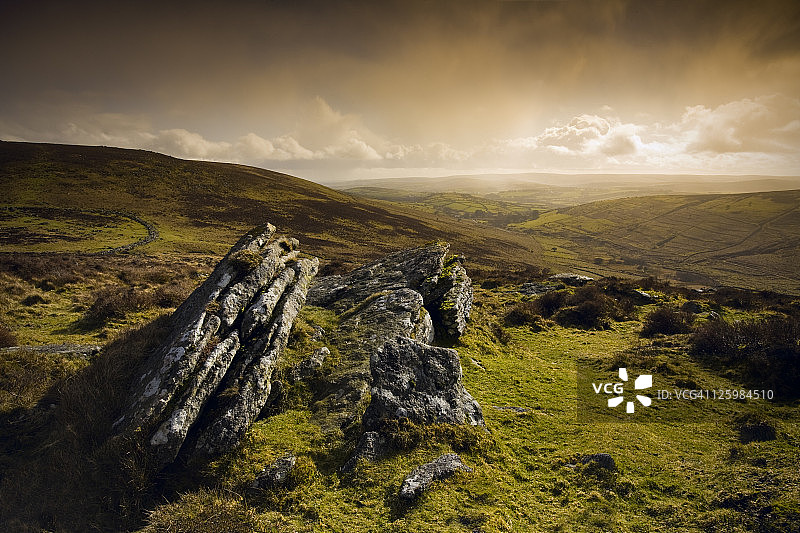 胡克尼托尔，达特穆尔，德文郡，英国图片素材
