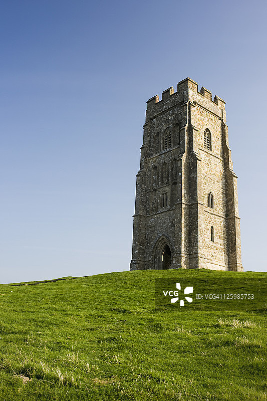 英格兰萨默塞特郡格拉斯顿伯里托尔的圣迈克尔塔图片素材
