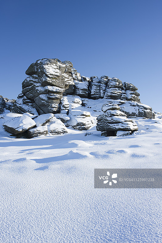 英国德文郡达特穆尔的雪地图片素材