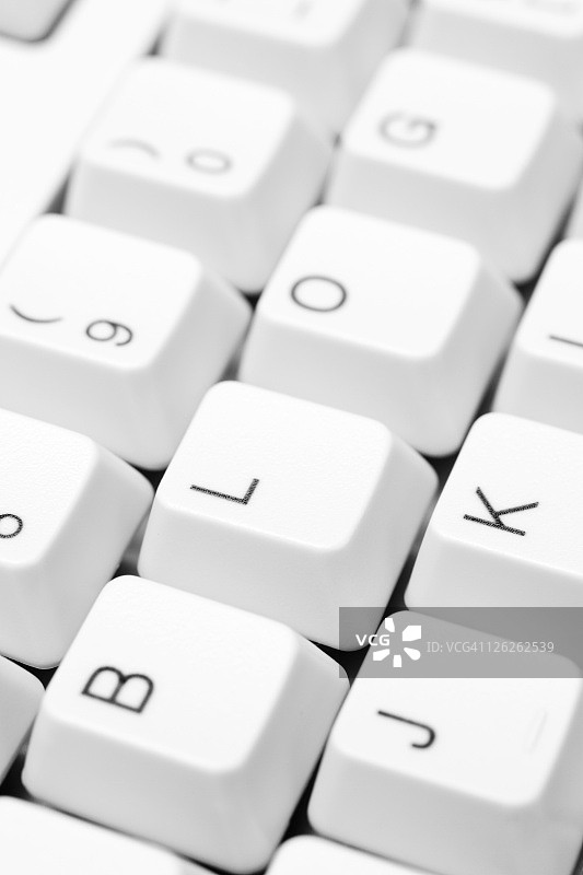 白色电脑键盘上的BLOG图片素材