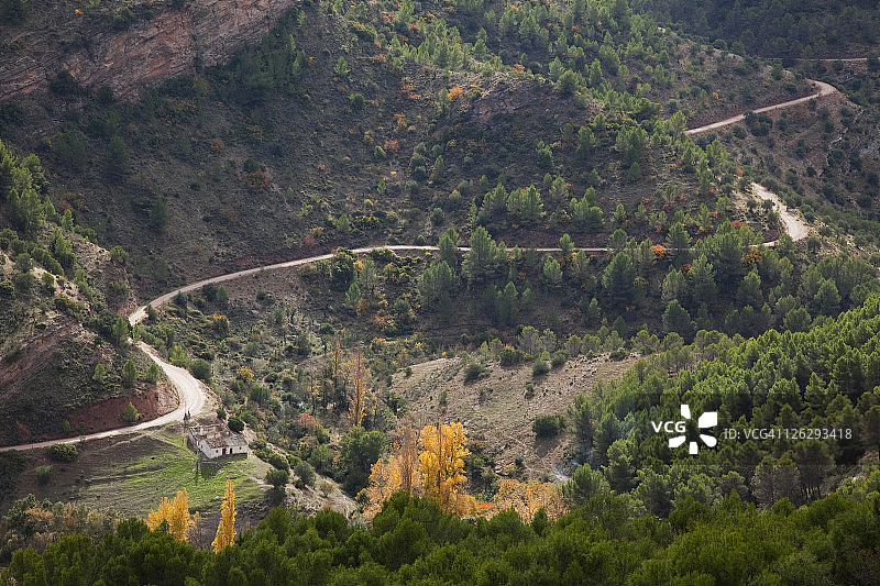 内韦斯山脉公园公路鸟瞰图图片素材