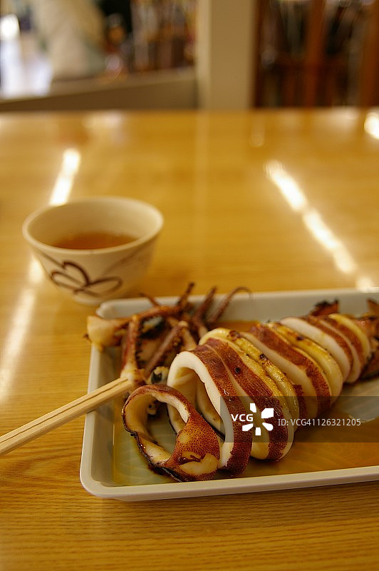 烤鱿鱼图片素材