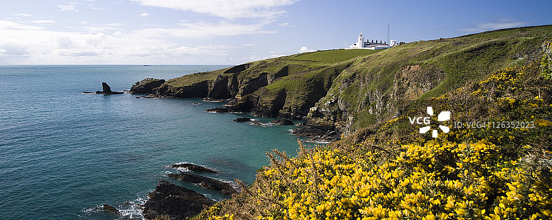 豪塞尔湾通往蜥蜴灯塔的崎岖海岸线图片素材