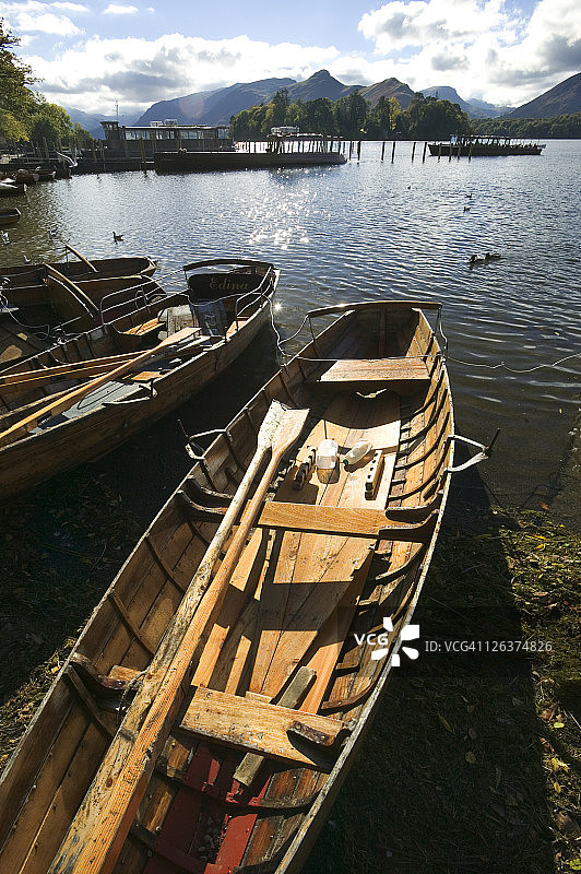 德温特湖岸边的划艇图片素材