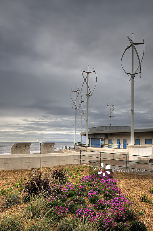 为英国兰开夏郡公共设施供电的垂直轴涡轮机图片素材