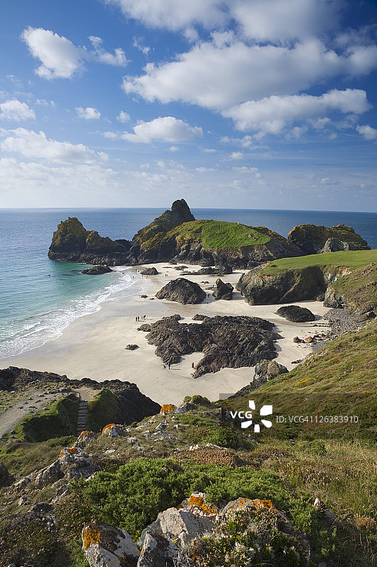 基南斯海湾，蜥蜴半岛，康沃尔，英格兰，英国图片素材