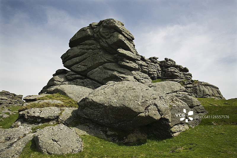 英国德文郡达特穆尔国家公园Hound Tor图片素材