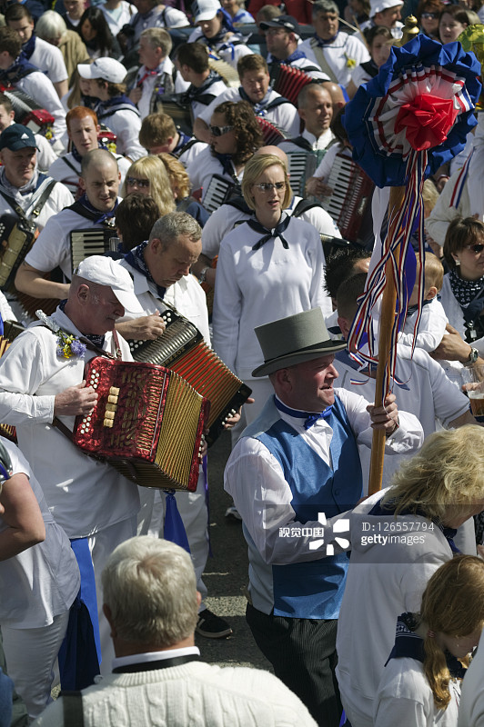 奥比奥斯节，5月1日，帕兹托，康沃尔，英国图片素材