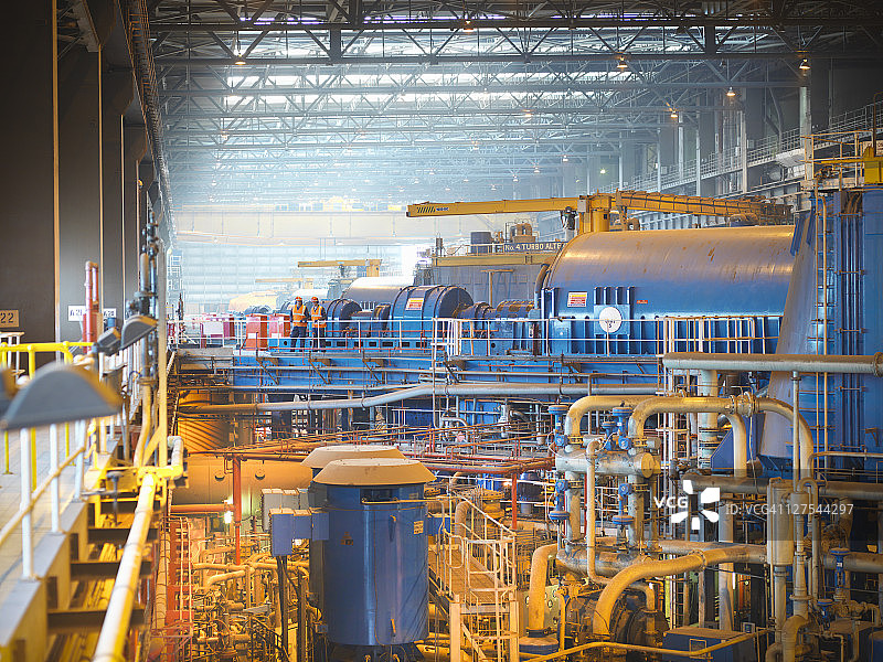 发电站内的涡轮大厅图片素材