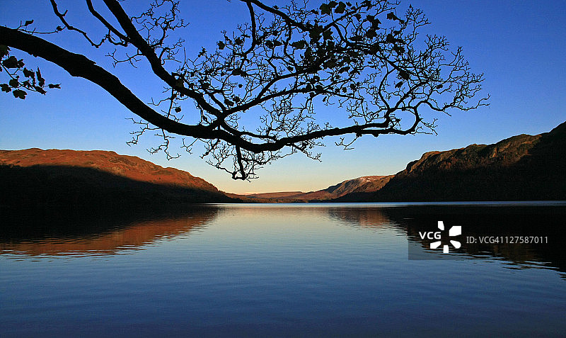 乌尔斯沃特湖的傍晚图片素材