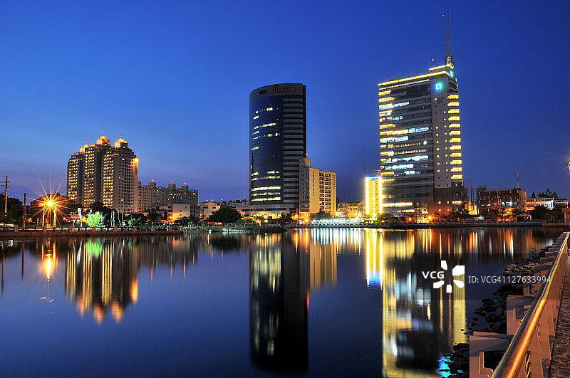 安平运河夜景图片素材