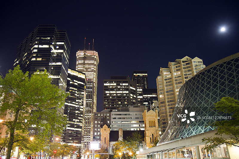 加拿大多伦多市中心夜景图片素材