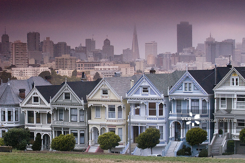 旧金山维多利亚式房屋图片素材