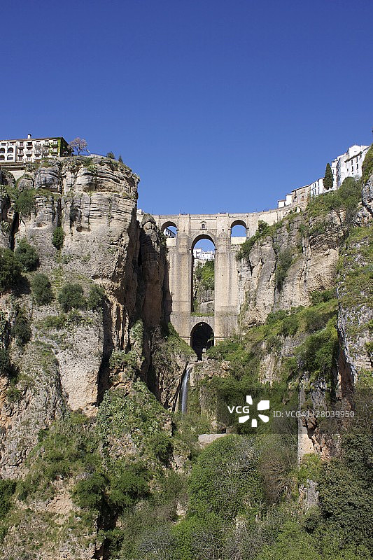 西班牙龙达的塔霍峡谷和新桥图片素材