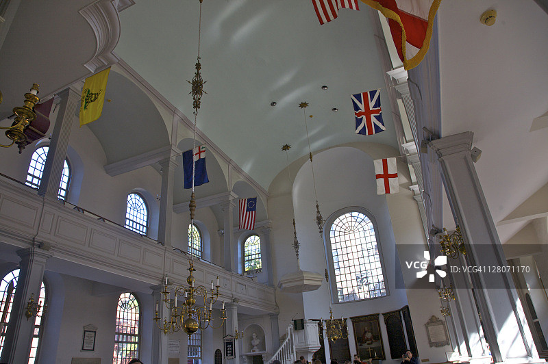 美国马萨诸塞州波士顿老北教堂图片素材