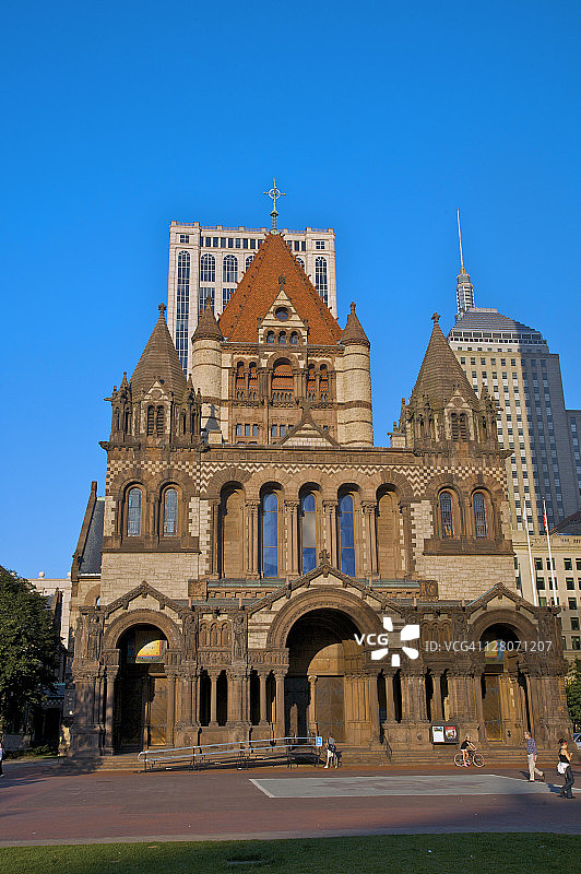 美国马萨诸塞州波士顿科普利广场三一教堂图片素材