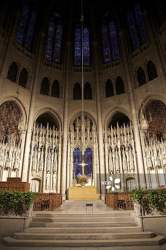 纽约河滨教堂内部中殿图片素材