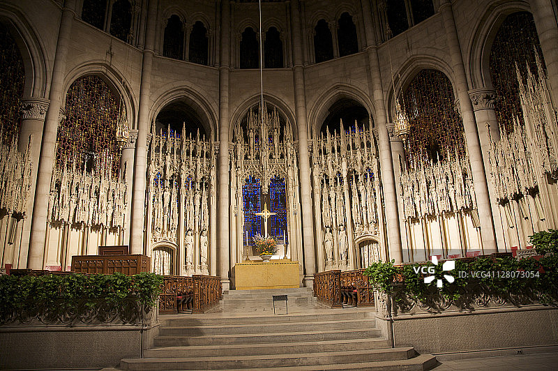 纽约河滨教堂内部中殿图片素材