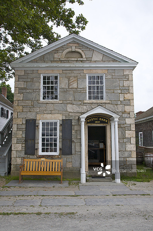 神秘银行，1833年，神秘海港，康涅狄格州神秘镇图片素材