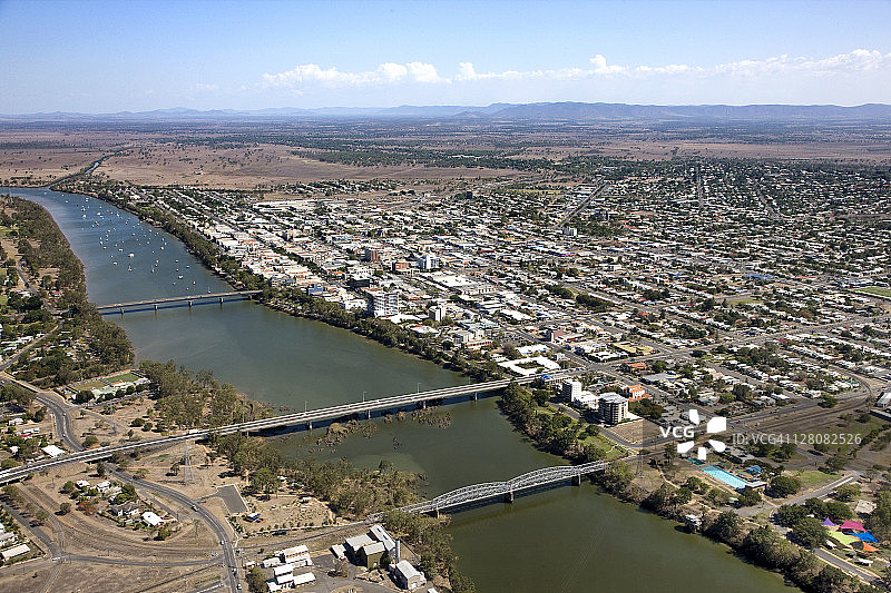 澳大利亚昆士兰州罗克汉普顿鸟瞰图片素材