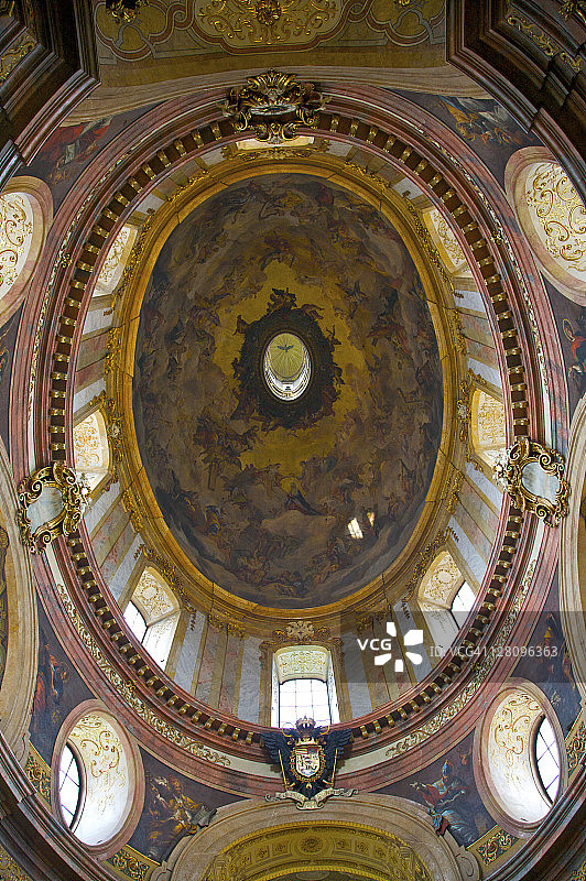 奥地利维也纳圣彼得教堂穹顶，建于1702年图片素材