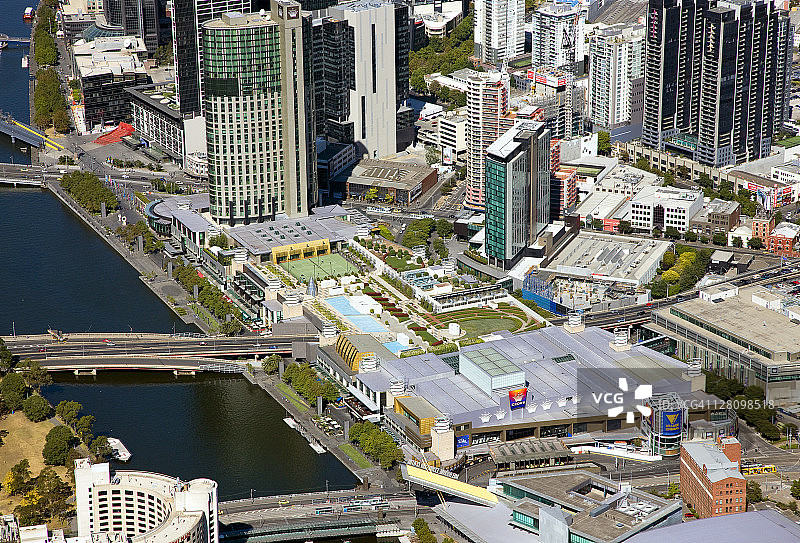 澳大利亚维多利亚州墨尔本皇冠赌场鸟瞰图片素材