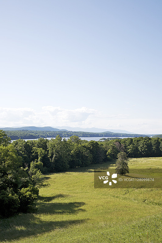 从范德比尔特大厦看到的哈德逊河，纽约州海德公园图片素材