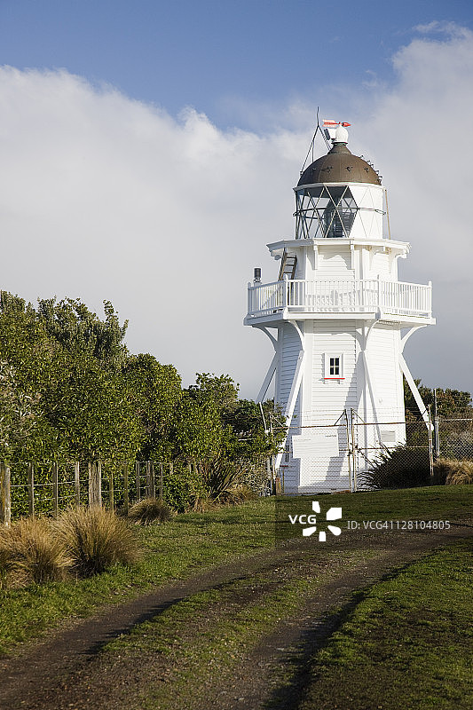 新西兰南岛摩拉基沙格角附近的卡蒂基角灯塔图片素材