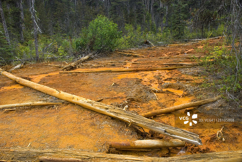 库特尼国家公园的赭色颜料罐，加拿大不列颠哥伦比亚省图片素材