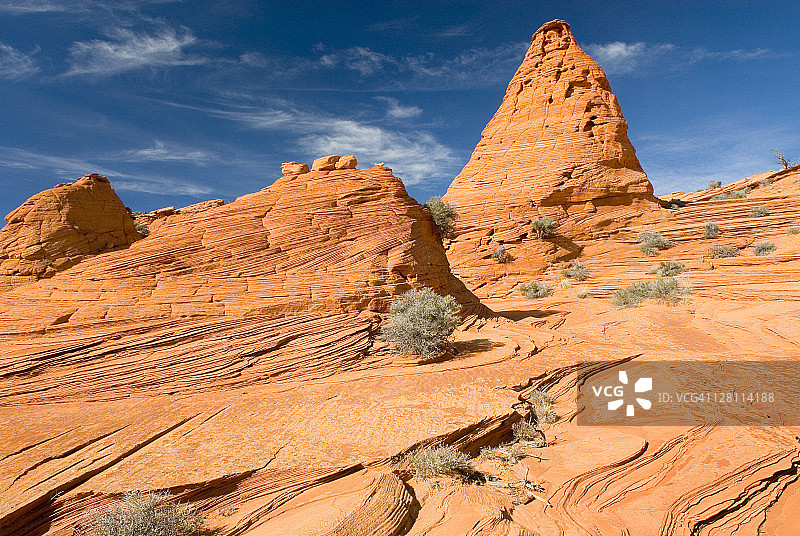 美国亚利桑那州，南郊狼丘的砂岩岩层图片素材