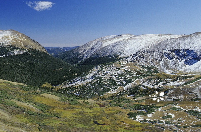 落基山国家公园山地生态系统秋景图片素材