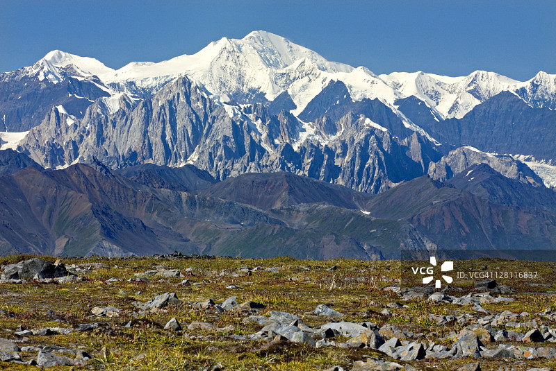 德纳里(德纳里山)6,193.6Ã’meters (20,320Ã’ft)。德纳里国家公园。美国阿拉斯加图片素材