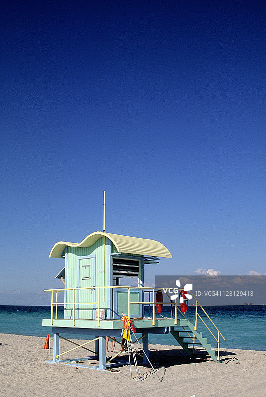 佛罗里达州迈阿密海滩的救生员站图片素材