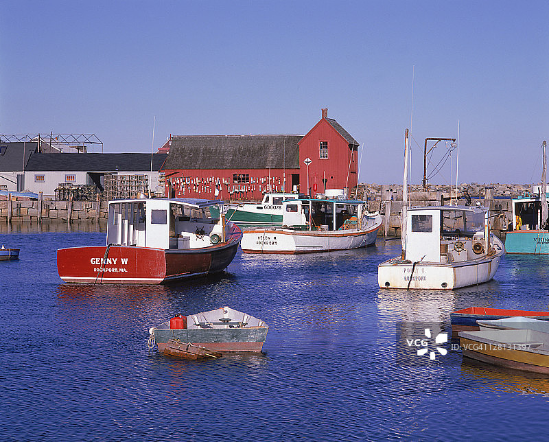 马萨诸塞州罗克波特的港口图片素材