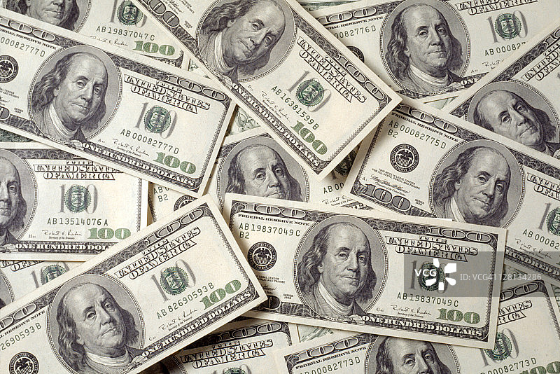 新版一百美元纸币图片素材