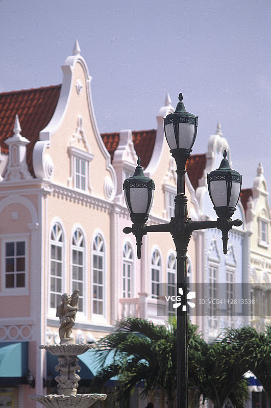 加勒比海阿鲁巴奥兰治斯塔德街景图片素材