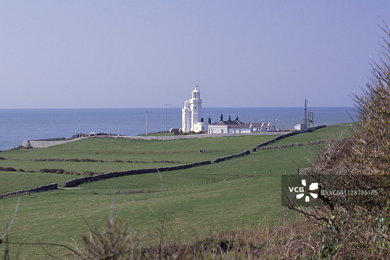 怀特岛圣凯瑟琳灯塔，英格兰图片素材