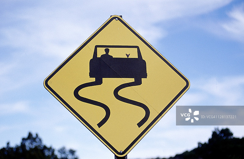 路滑标志图片素材