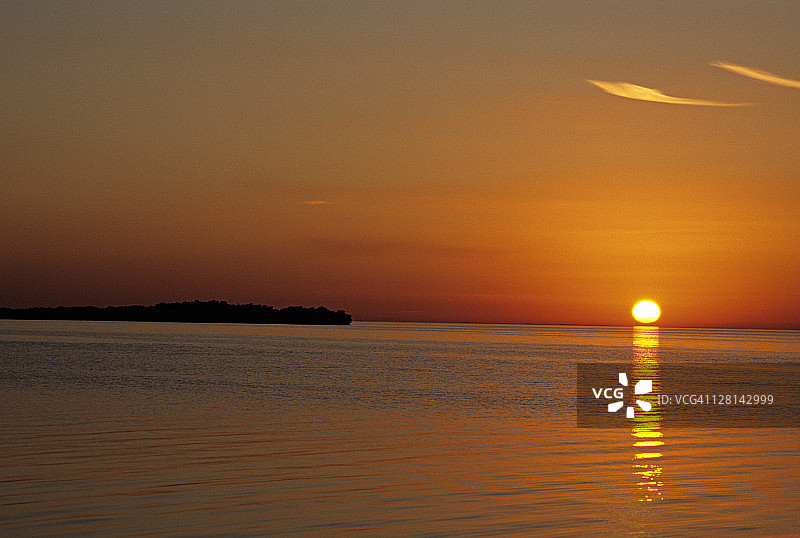 美国佛罗里达州佛罗里达湾的日落图片素材