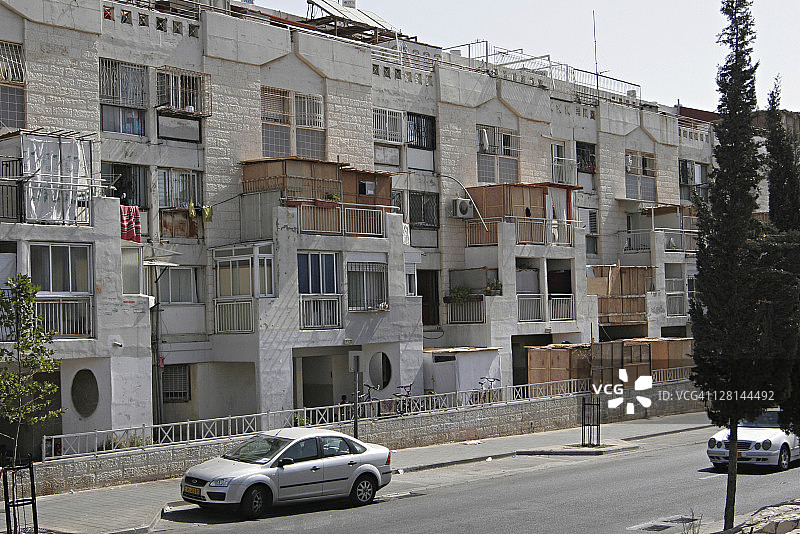 耶路撒冷的住棚节：Shmuel Hanavi街的棚屋图片素材