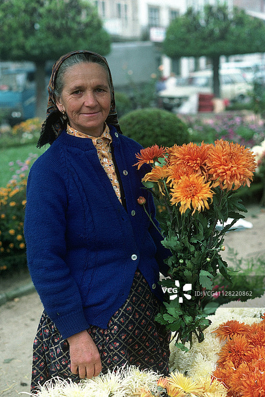 葡萄牙里斯本的鲜花商贩图片素材