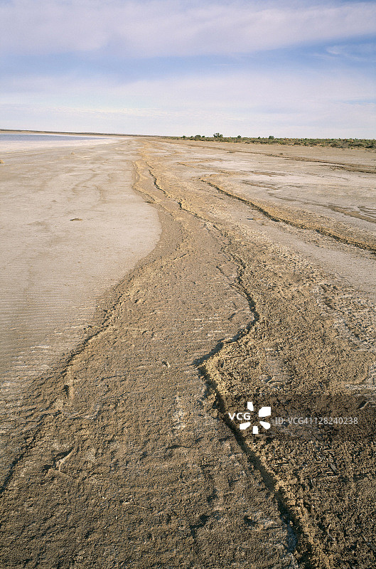 艾尔湖国家公园的干燥沙盐图案，澳大利亚南澳大利亚州图片素材
