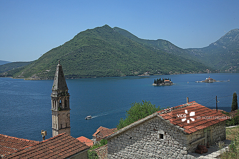 亚得里亚海、什克尔佩利岛、圣乔治岛、佩拉斯特、科托尔湾、黑山、欧洲图片素材