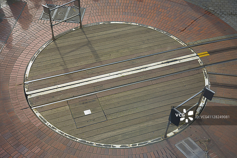 旧金山 Powell 和 Market 街道的转盘车图片素材