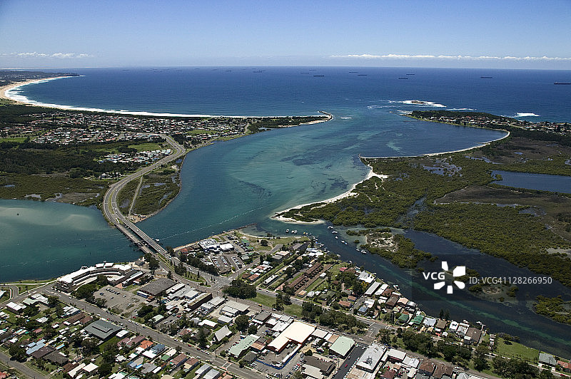 澳大利亚新南威尔士州斯旺西鸟瞰图图片素材